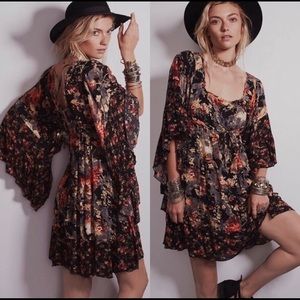 Free People Heart of Gold Flutter Sleeve Dress